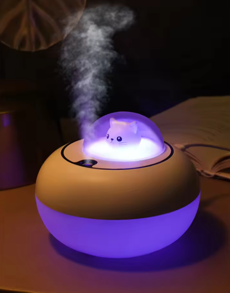 DIFUSOR HUMIDIFICADOR GATO NAVE LUCES